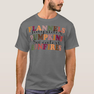 フランネルズハイライドパンプキンス秋ビーブズオータム感謝してい Tシャツ