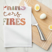 フランネルズパンプキンス焚き火 キッチンタオル (四つ折り)