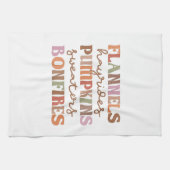 フランネルズパンプキンス焚き火 キッチンタオル (横)