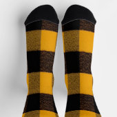 フランネルバッファロープレイドイエローランバージャックテクスチャ ソックス (上部)