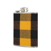 フランネルバッファロープレイドイエローランバージャックテクスチャ フラスク (左)