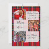 フランネルパーソナライズされたファミリーフォトクリスマスカード シーズンカード (裏面)