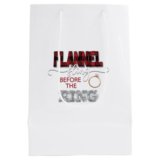 フランネルフィットフォアザリングや輪抱き枕-赤 ミディアムペーパーバッグ (裏面)