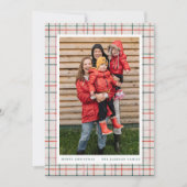 フランネルプレイドホリデーフォトカード 案内状 (正面)