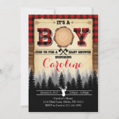 フランネルランバージャックベビーシャワー招待状招待状 招待状 (正面)