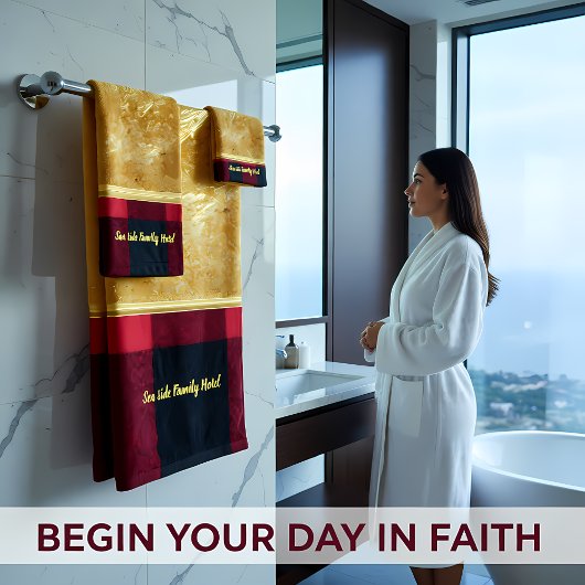 フランネル赤と黒バッファロープレイド付き金箔 バスタオルセット