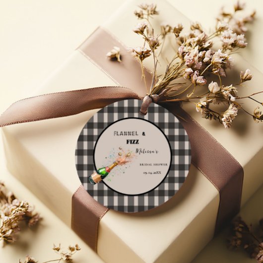 フランネル&ファイズウィンターブラック&ホワイトブライダルシャワー フェイバータグ