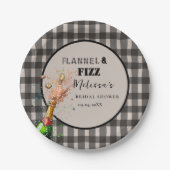 フランネル&ファイズウィンターブラック&ホワイトブライダルシャワー ペーパープレート (正面)
