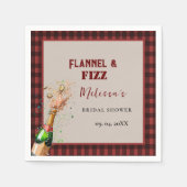 フランネル&ファイズ冬の赤と黒ブライダルシャワー スタンダードカクテルナプキン (正面)