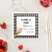 フランネル&ファイズ冬の赤と黒ブライダルシャワー スタンダードカクテルナプキン (インサイチュ)