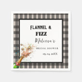 フランネル&ファイズ冬の赤と黒ブライダルシャワー スタンダードカクテルナプキン (正面)