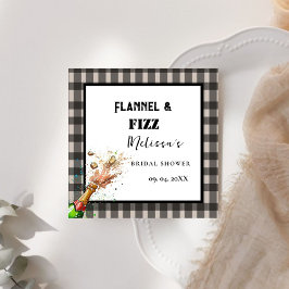 フランネル&ファイズ冬の赤と黒ブライダルシャワー スタンダードカクテルナプキン