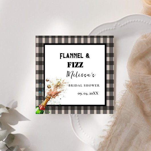 フランネル&ファイズ冬の赤と黒ブライダルシャワー スタンダードカクテルナプキン