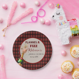 フランネル&ファイズ冬の赤と黒ブライダルシャワー ペーパープレート