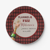 フランネル&ファイズ冬の赤と黒ブライダルシャワー ペーパープレート (正面)
