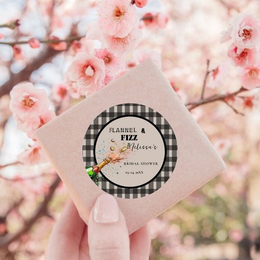 フランネル&フィズの冬のブラック&ホワイトの結婚前お祝い会 ラウンドシール