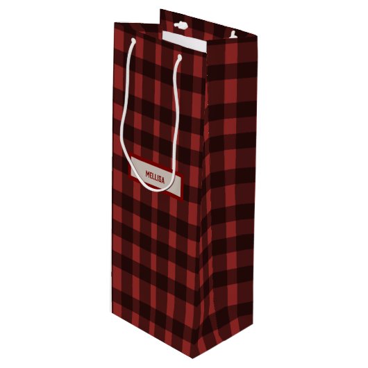 フランネル フリング before ring   赤い格子縞の独身最後の夜 ワインギフトバッグ (正面アングル)