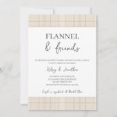 フランネル&フレンズ素朴秋カップルシャワー 招待状 (正面)