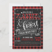 フランネル&フロストクリスマスパーティの招待状レッド 招待状 (正面)