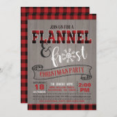 フランネル&フロストクリスマスパーティの招待状 招待状 (正面/裏面)