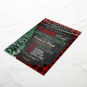 フランネル&フロストクリスマスパーティの招待状 箔招待状 (回転した状態)