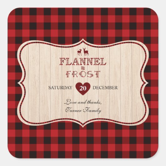 フランネル&フロストランバージャッククリスマスホリデー スクエアシール (正面)