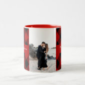 フランネ素朴ルプレイドクリスマス写真 ツートーンマグカップ (中央)