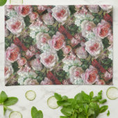 フランバーハスヴィンテージブーケバラ キッチンタオル (折り畳み)