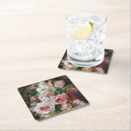 フランバーハスヴィンテージブーケバラ スクエアペーパーコースター