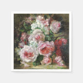 フランバーハスヴィンテージブーケバラ スタンダードカクテルナプキン (正面)