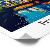 フランフルトドイツアートヴィンテージトラベルイラストレーション ポスター (角)