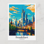 フランフルトドイツアートヴィンテージトラベルイラストレーション ポストカード (正面)