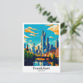 フランフルトドイツアートヴィンテージトラベルイラストレーション ポストカード (スタンド正面)