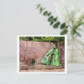 フランリンクD.ルーズベルト像の水色 ポストカード (スタンド正面)