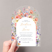 フラーティーフローラルメドウ|夏の結婚式 アクリル招待状 (インサイチュ (ポータブル))