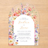 フラーティーフローラルメドウ|夏の結婚式 アクリル招待状 (正面)