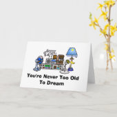 フラ女の子が付いているアマチュア無線の装備のバースデー・カード カード (黄色い花)