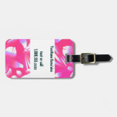 フラ女の子が付いているハワイの花柄 ラゲッジタグ (正面横)