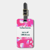 フラ女の子が付いているハワイの花柄 ラゲッジタグ (正面縦)