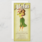 フラ女の子のルアウ（ハワイ式宴会）のパーティの招待状 招待状 (正面/裏面)