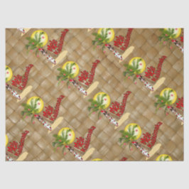 フラ女の子のMele Kalikimakaのクリスマスのティッシュペーパーの 薄葉紙