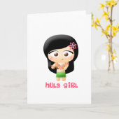 フラ女の子 カード (黄色い花)