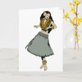 フラ女の子 カード (黄色い花)