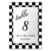 フラ市松模様にグのテーブル番号 テーブルナンバー (正面)