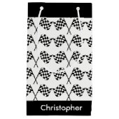 フラ市松模様にグのレースパーソナライズされた スモールペーパーバッグ (正面)