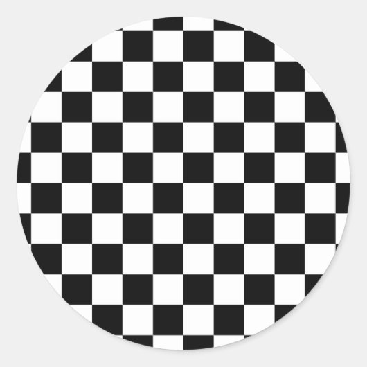 フラ市松模様にグデザインチェス市松模様にボード ラウンドシール (正面)