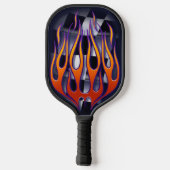 フラ市松模様にグ炎ピックボールパドル ピックルボールラケット (裏面)