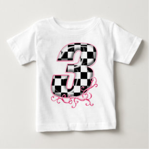 フラ市松模様にグ番号3ピンク ベビーTシャツ
