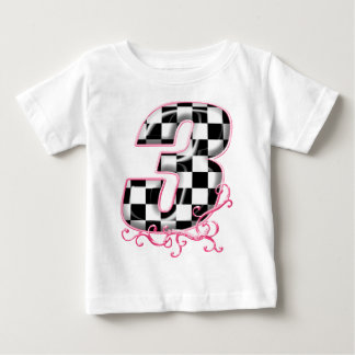 フラ市松模様にグ番号3ピンク ベビーTシャツ