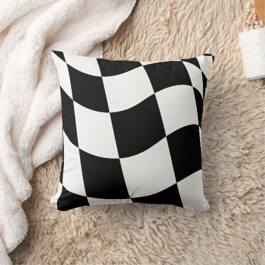 フラ市松模様にグ クッション (ブランケット)